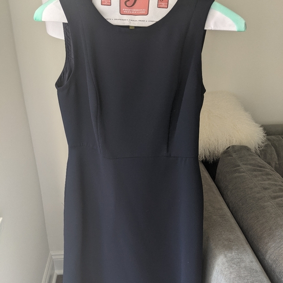 Talbots Navy Fit & Flare Dress - Picture 2 of 5